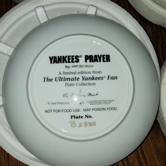 LIMITED ED DANBURY MINT THE ULTIMATE NY YANKEES FAN COLLECTOR'S PLATE SET 6 of 8 - Picture 9 of 15